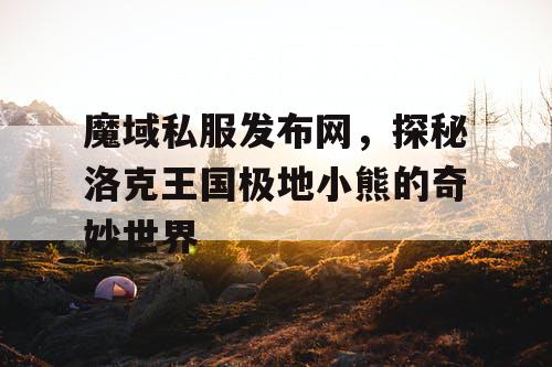 魔域私服发布网，探秘洛克王国极地小熊的奇妙世界