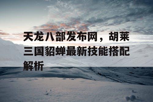 天龙八部发布网，胡莱三国貂蝉最新技能搭配解析
