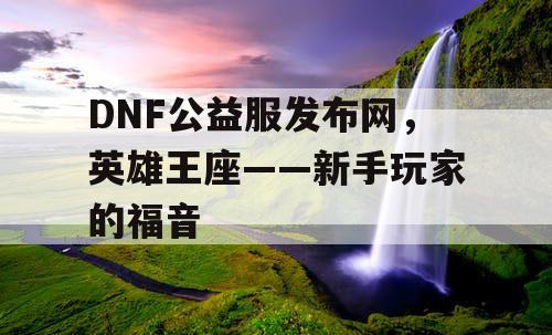 DNF公益服发布网，英雄王座——新手玩家的福音