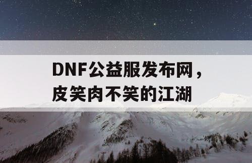 DNF公益服发布网，皮笑肉不笑的江湖
