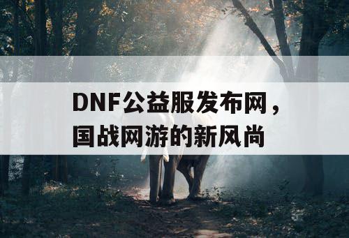 DNF公益服发布网，国战网游的新风尚