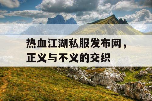 热血江湖私服发布网，正义与不义的交织