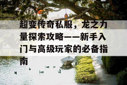超变传奇私服，龙之力量探索攻略——新手入门与高级玩家的必备指南