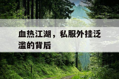血热江湖，私服外挂泛滥的背后