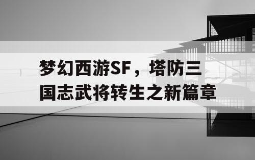 梦幻西游SF,塔防三国志武将转生之新篇章 梦幻西游SF,塔防三国志武将转生之新篇章