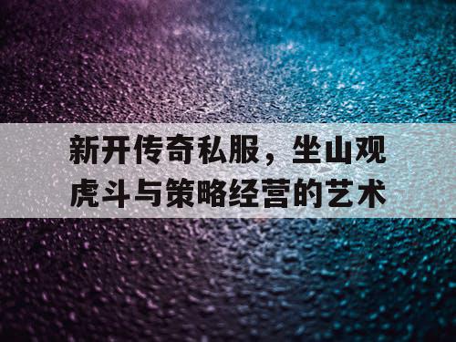 新开传奇私服，坐山观虎斗与策略经营的艺术
