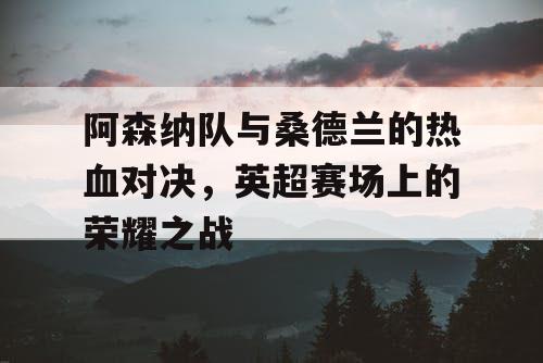阿森纳队与桑德兰的热血对决，英超赛场上的荣耀之战