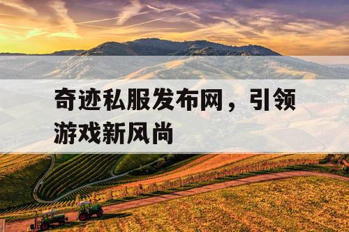 奇迹私服发布网，引领游戏新风尚