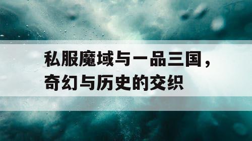 私服魔域与一品三国，奇幻与历史的交织