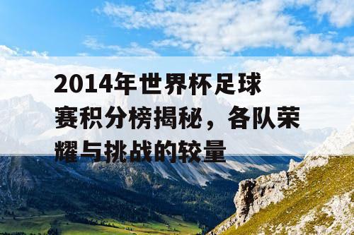 2014年世界杯足球赛积分榜揭秘，各队荣耀与挑战的较量