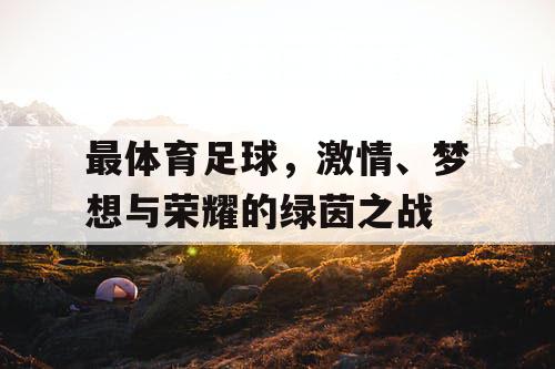 最体育足球，激情、梦想与荣耀的绿茵之战