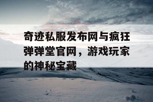 奇迹私服发布网与疯狂弹弹堂官网，游戏玩家的神秘宝藏