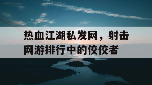 热血江湖私发网，射击网游排行中的佼佼者