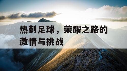 热刺足球，荣耀之路的激情与挑战