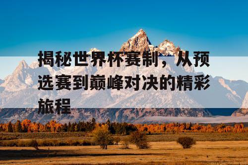 揭秘世界杯赛制，从预选赛到巅峰对决的精彩旅程