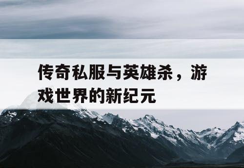 传奇私服与英雄杀，游戏世界的新纪元