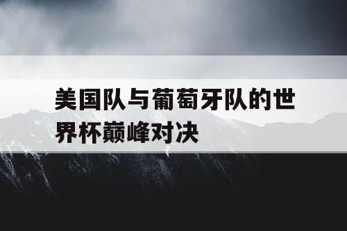 美国队与葡萄牙队的世界杯巅峰对决