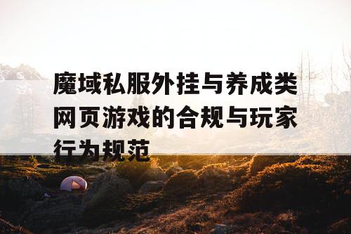 魔域私服外挂与养成类网页游戏的合规与玩家行为规范