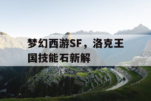 梦幻西游SF，洛克王国技能石新解