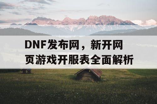 DNF发布网，新开网页游戏开服表全面解析