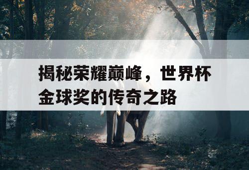揭秘荣耀巅峰,世界杯金球奖的传奇之路 揭秘荣耀巅峰,世界杯金球奖的传奇之路