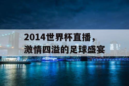 2014世界杯直播，激情四溢的足球盛宴