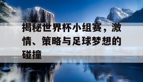 揭秘世界杯小组赛,激情、策略与足球梦想的碰撞 揭秘世界杯小组赛,激情、策略与足球梦想的碰撞