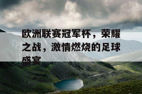 欧洲联赛冠军杯，荣耀之战，激情燃烧的足球盛宴