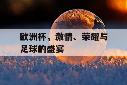 欧洲杯,激情、荣耀与足球的盛宴 欧洲杯,激情、荣耀与足球的盛宴