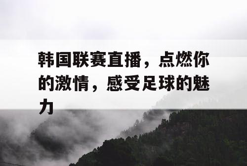 韩国联赛直播，点燃你的激情，感受足球的魅力