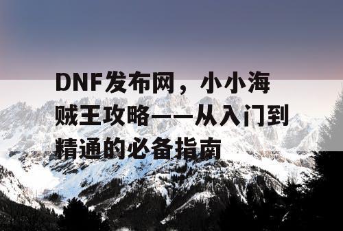 DNF发布网，小小海贼王攻略——从入门到精通的必备指南