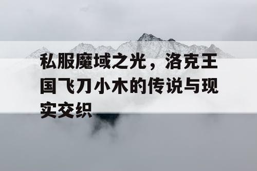 私服魔域之光，洛克王国飞刀小木的传说与现实交织