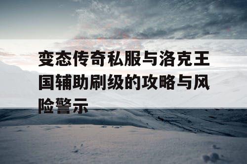 变态传奇私服与洛克王国辅助刷级的攻略与风险警示
