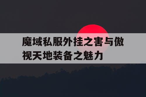 魔域私服外挂之害与傲视天地装备之魅力