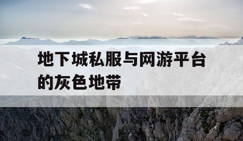地下城私服与网游平台的灰色地带