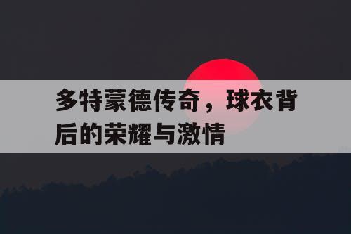 多特蒙德传奇，球衣背后的荣耀与激情