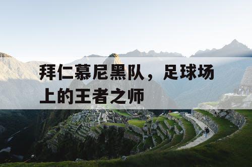 拜仁慕尼黑队，足球场上的王者之师