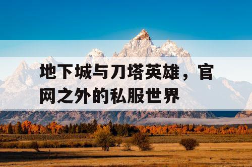 地下城与刀塔英雄，官网之外的私服世界