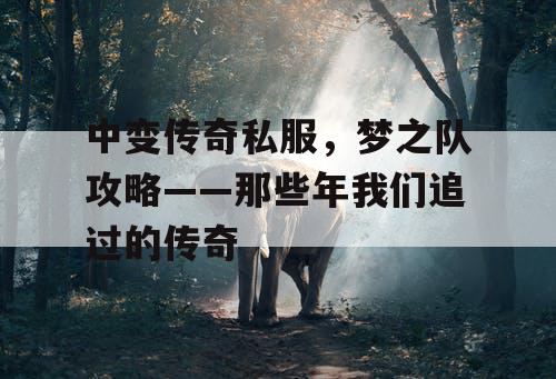 中变传奇私服，梦之队攻略——那些年我们追过的传奇