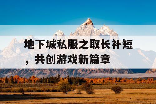 地下城私服之取长补短，共创游戏新篇章