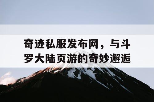 奇迹私服发布网，与斗罗大陆页游的奇妙邂逅