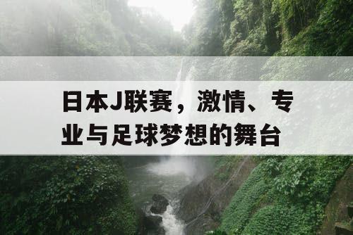 日本J联赛，激情、专业与足球梦想的舞台