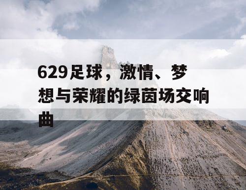 629足球，激情、梦想与荣耀的绿茵场交响曲
