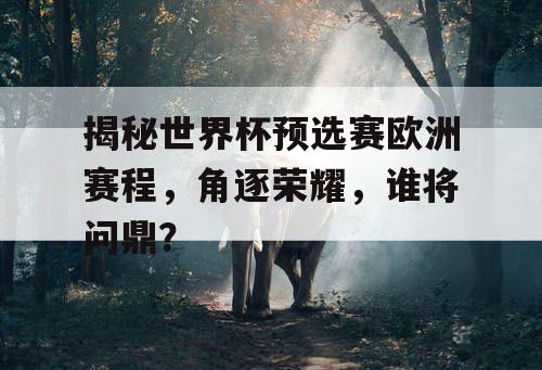 揭秘世界杯预选赛欧洲赛程，角逐荣耀，谁将问鼎？
