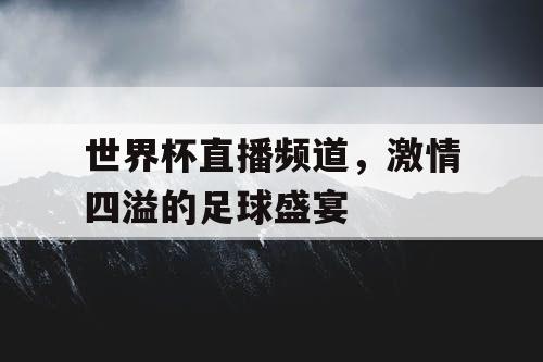 世界杯直播频道,激情四溢的足球盛宴 世界杯直播频道,激情四溢的足球盛宴
