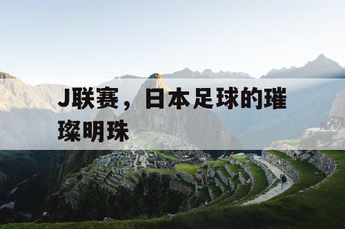J联赛，日本足球的璀璨明珠