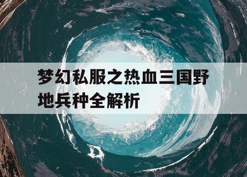 梦幻私服之热血三国野地兵种全解析