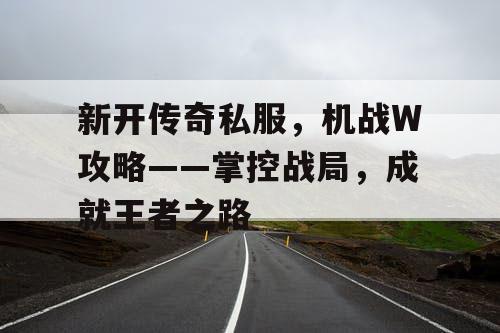 新开传奇私服,机战W攻略——掌控战局,成就王者之路 新开传奇私服,机战W攻略——掌控战局,成就王者之路