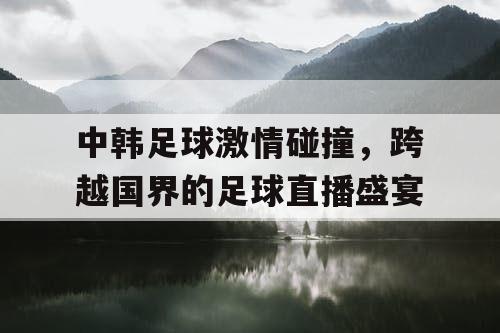 中韩足球激情碰撞，跨越国界的足球直播盛宴