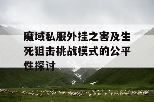 魔域私服外挂之害及生死狙击挑战模式的公平性探讨 魔域私服外挂之害及生死狙击挑战模式的公平性探讨